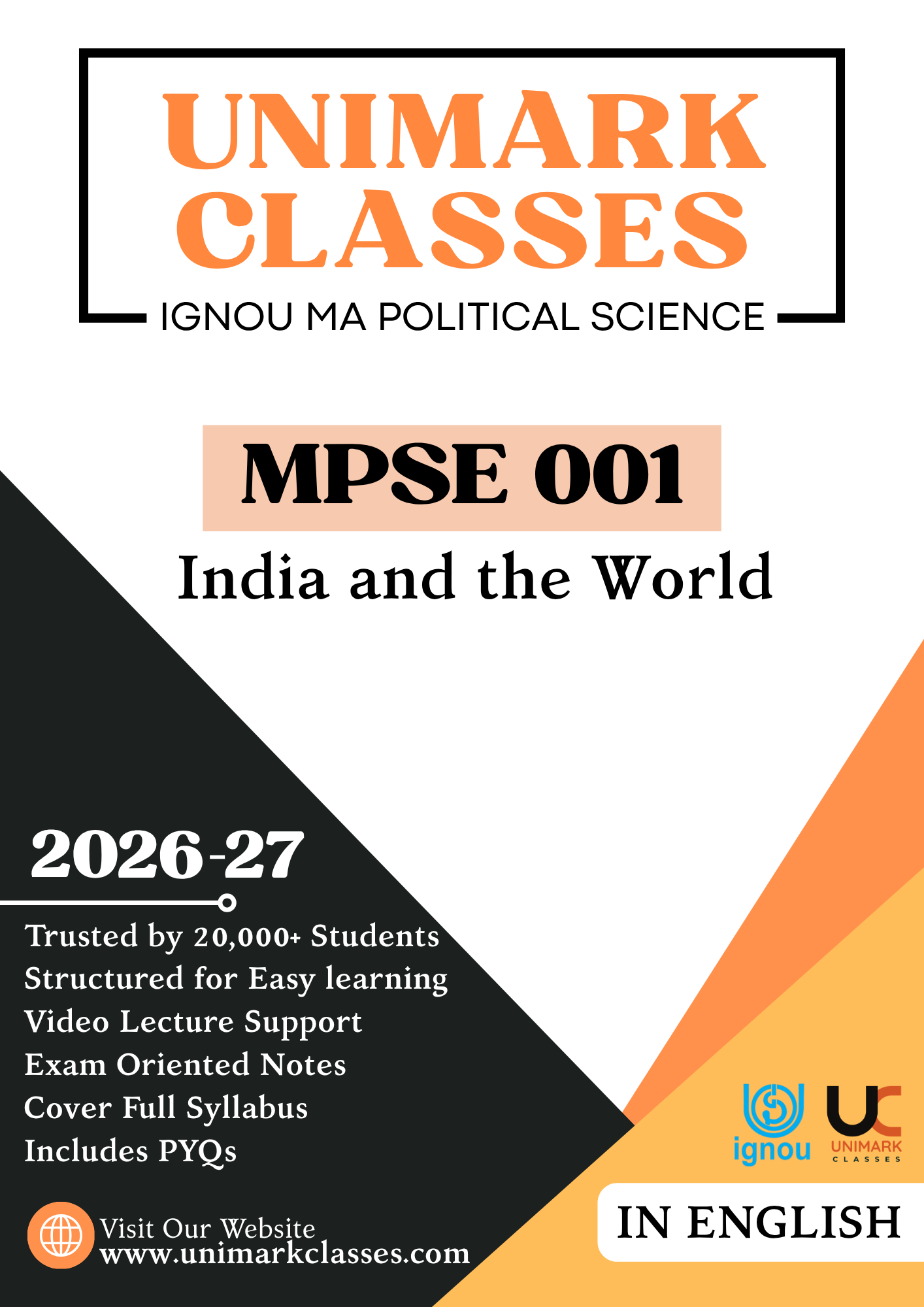 IGNOU MPSE 001 India and the World Notes PDF June 2026 – Hindi & English | Unimark Classes
