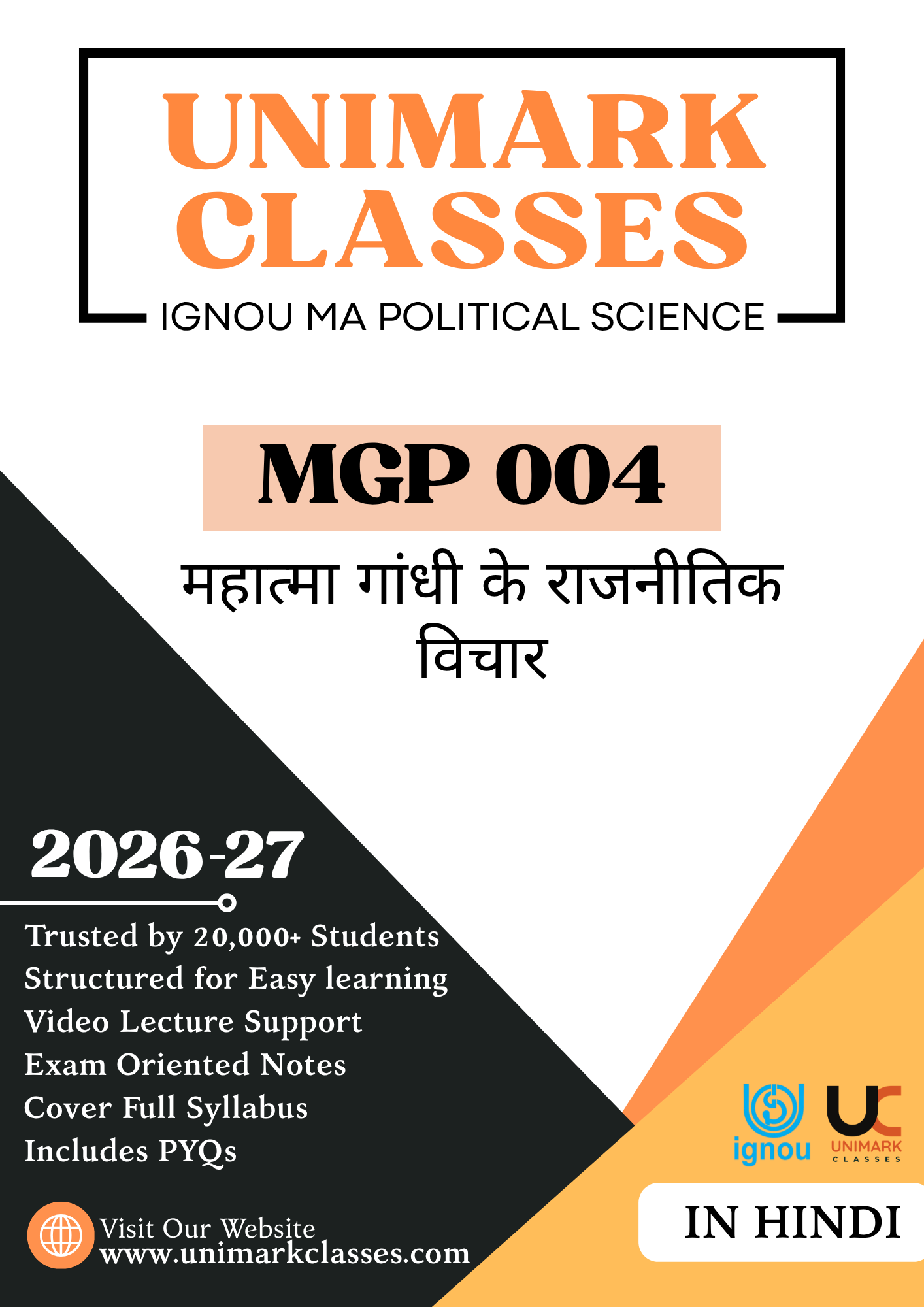 IGNOU MGP 004 Mahatma Gandhi Political Thought Notes PDF June 2026 – Hindi & English | Unimark Classes - Image 2