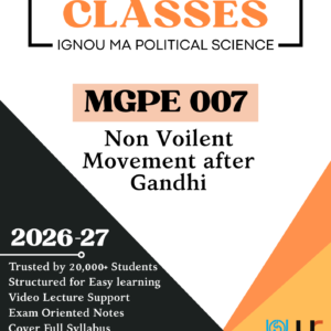 IGNOU MGPE 007 Non-Violent Movement After Gandhi Notes PDF June 2026 – Hindi & English | Unimark Classes
