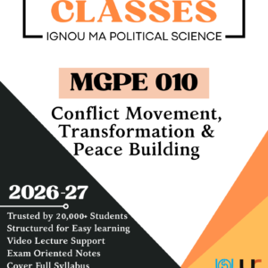 IGNOU MGPE 010 Conflict Management, Transformation and Peace Building Notes PDF June 2026 – Hindi & English | Unimark Classes