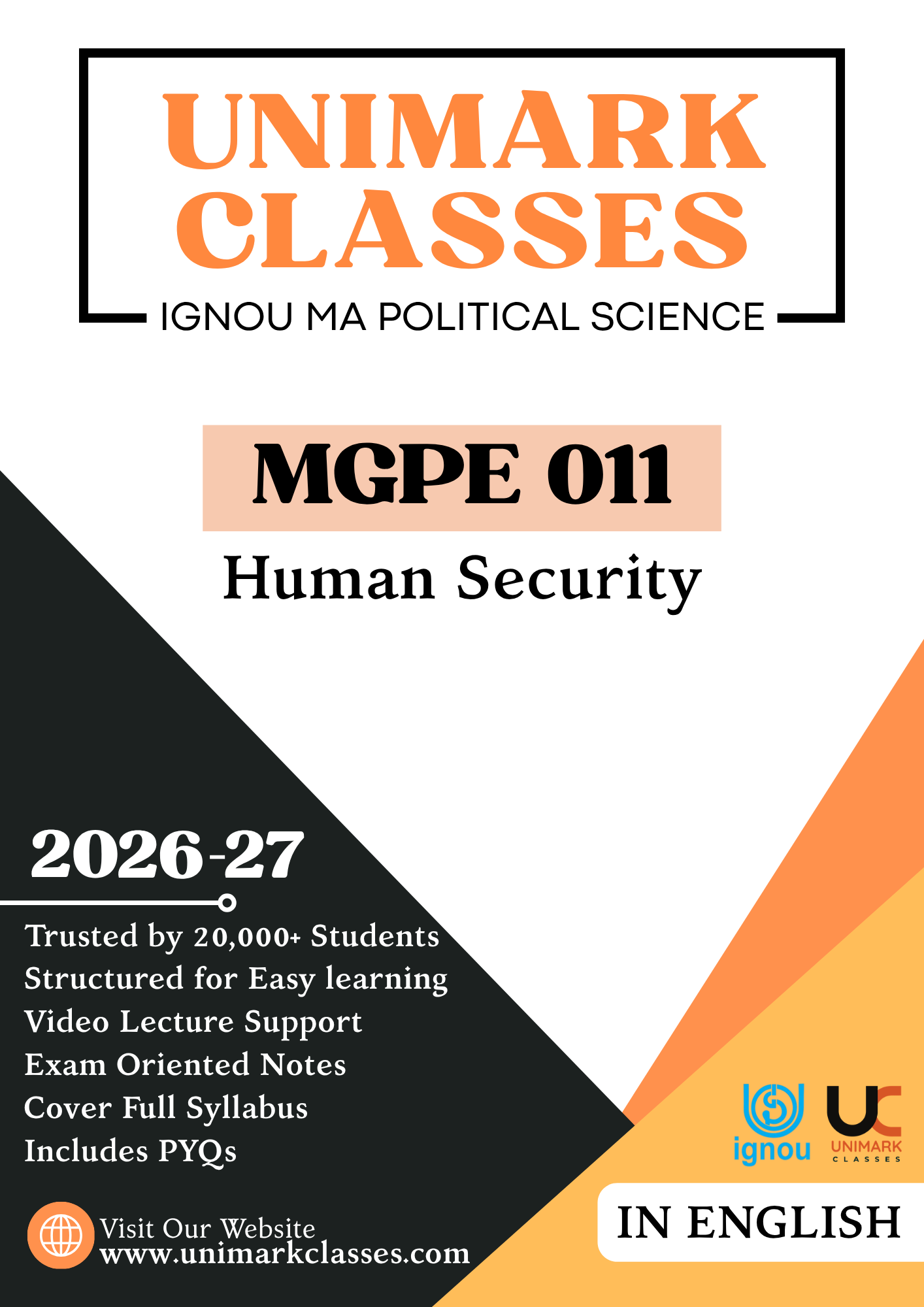 IGNOU MGPE 011 Human Security Notes PDF June 2026 – Hindi & English | Unimark Classes