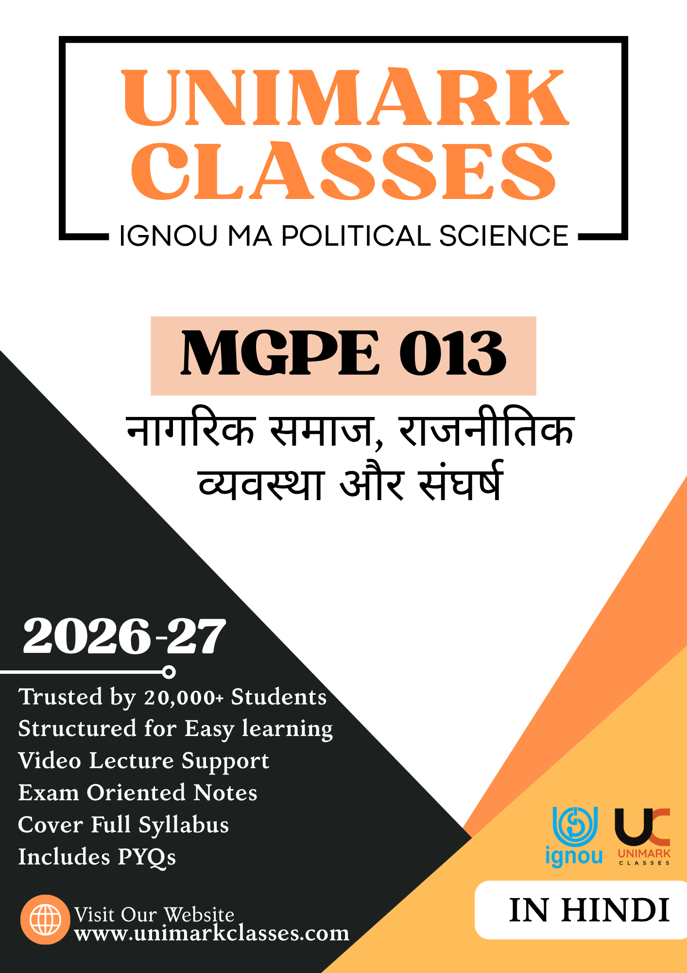 IGNOU MGPE 013 Civil Society, Political Regimes and Conflict Notes PDF June 2026 – Hindi & English | Unimark Classes - Image 2