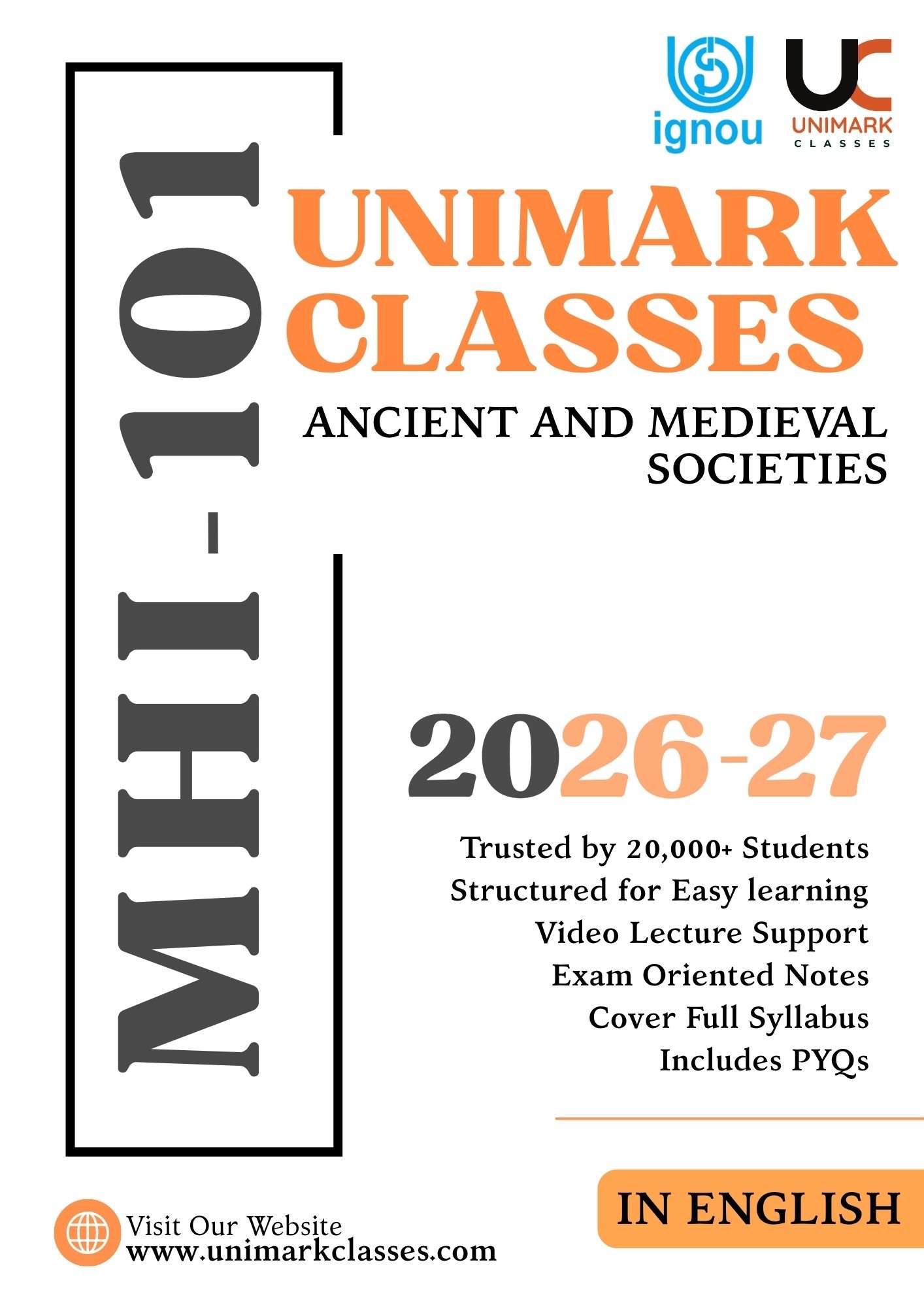 MHI 101 Master Ancient & Medieval Societies (प्राचीन और मध्ययुगीन समाज): IGNOU MHI 101 E-Notes PDF (English & Hindi Medium) | Unimark Classes