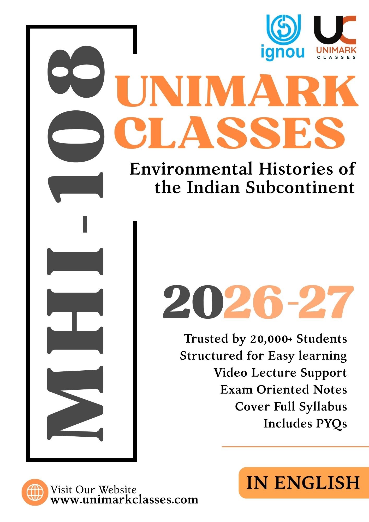 IGNOU MHI 108 Environmental Histories of the Indian Subcontinent (भारतीय उपमहाद्वीप के पर्यावरणीय इतिहास) PDF Notes June 2026- English & Hindi | Unimark Classes